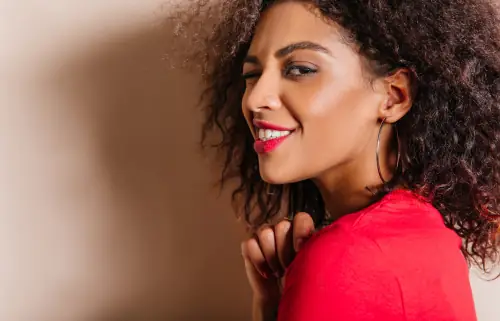 Beautiful African woman with sharp nose as model for Rhinoplasty